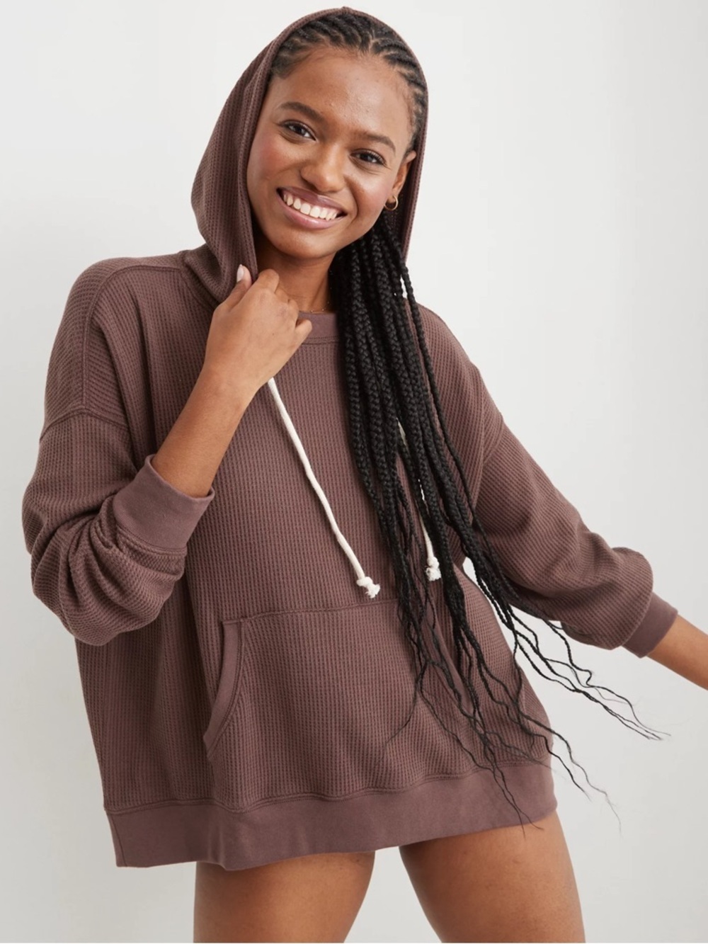AERIE | waffle knit hoodie | size small